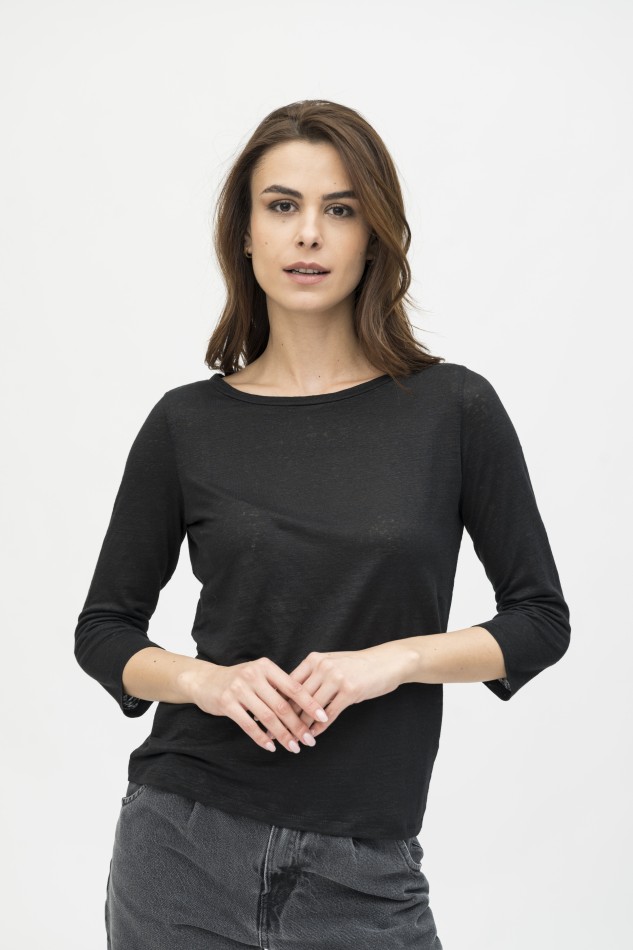 Majestic Filatures | T-Shirt scollo a barchetta regular 2