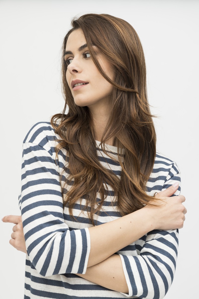 Majestic Filatures | T-shirt rigata girocollo a manica 3/4