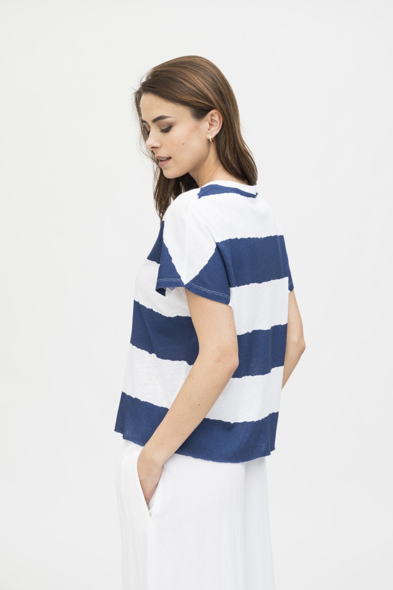 Majestic Filatures | T-shirt manica corta girocollo a righe