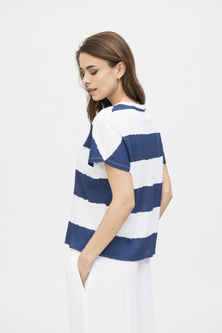 Majestic Filatures | T-shirt manica corta girocollo a righe