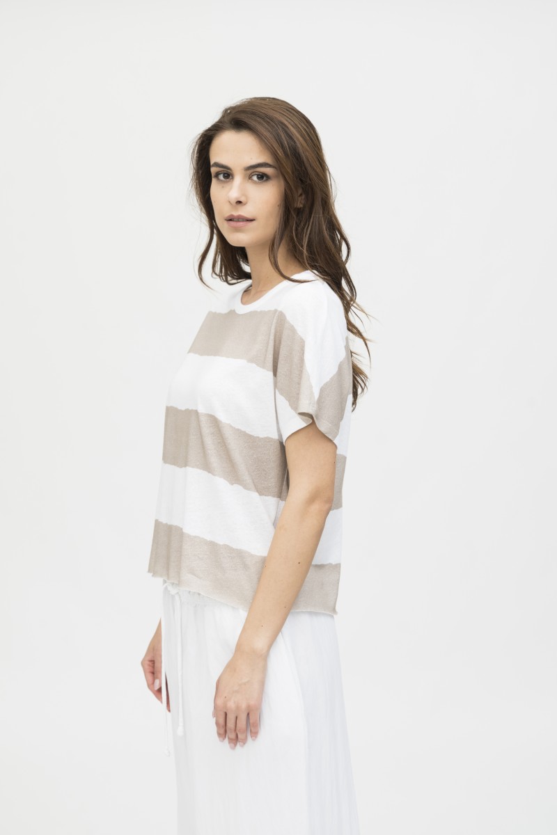 Majestic Filatures | T-shirt manica corta girocollo a righe