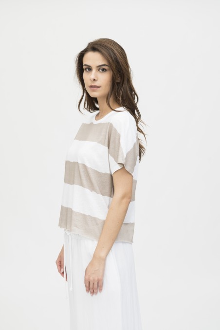 Majestic Filatures | T-shirt manica corta girocollo a righe