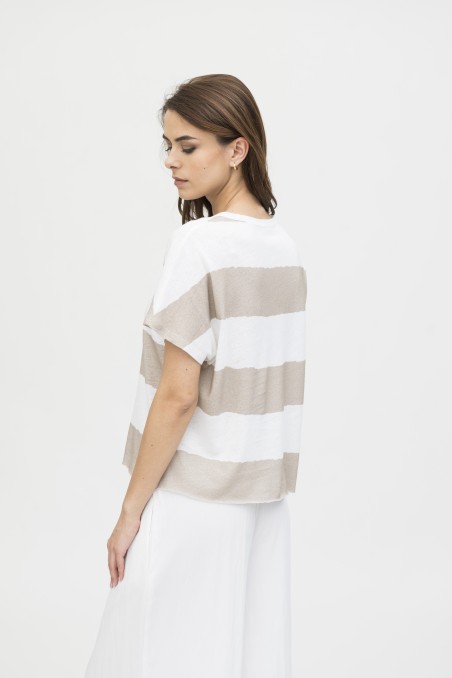 Majestic Filatures | T-shirt manica corta girocollo a righe