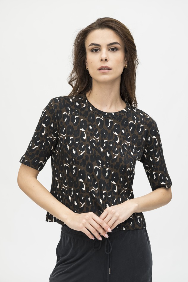 Majestic Filatures | T-shirt in fantasia animalier