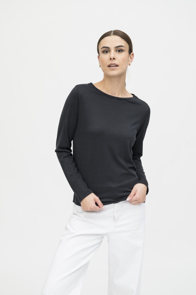 Majestic Filatures | T-shirt girocollo manica lunga lyocell