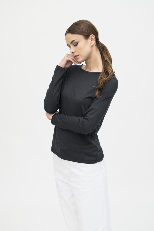 Majestic Filatures | T-shirt girocollo manica lunga lyocell 2