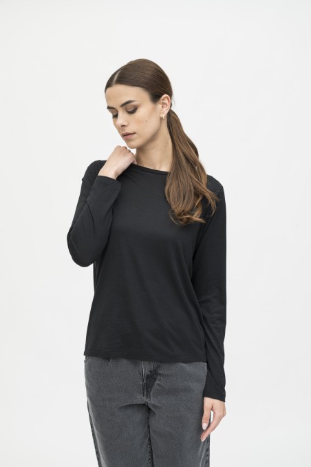Majestic Filatures | T-shirt girocollo manica lunga lyocell