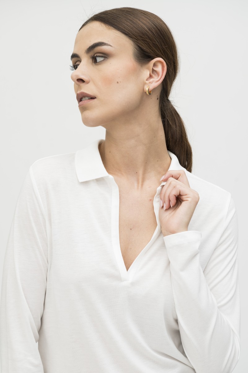 Majestic Filatures | Polo in Lyocell a maniche lunghe
