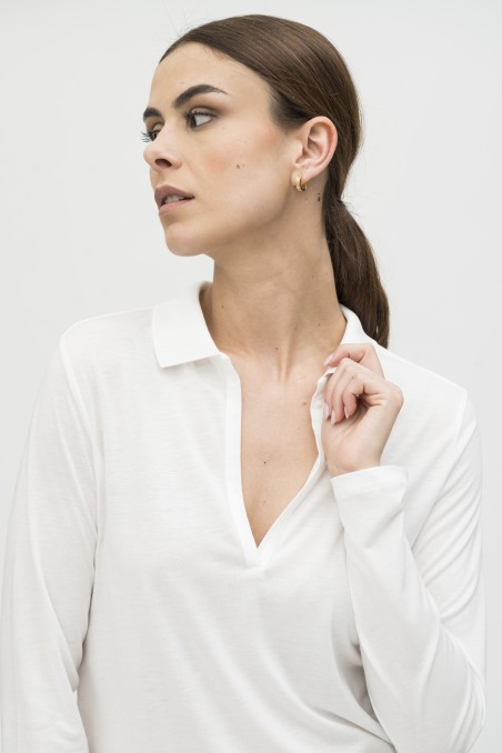 Majestic Filatures | Polo in Lyocell a maniche lunghe