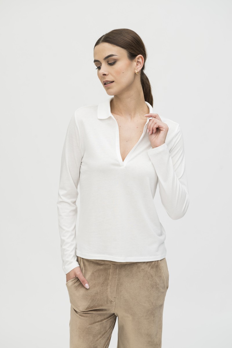 Majestic Filatures | Polo in Lyocell a maniche lunghe