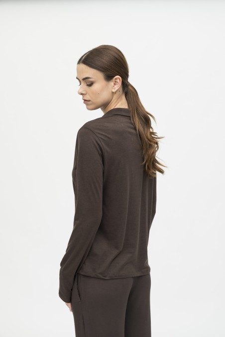 Majestic Filatures | Polo in Lyocell a maniche lunghe