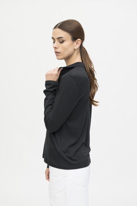 Majestic Filatures | Polo in Lyocell a maniche lunghe