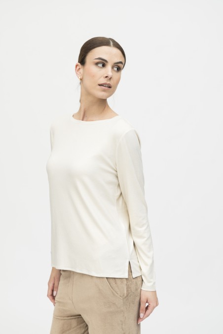 Majestic FIlatures | T-shirt in Lurex con scollo a barca