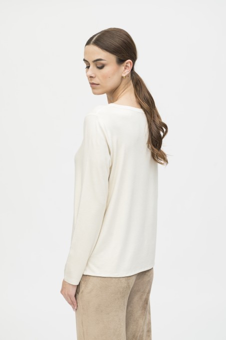 Majestic FIlatures | T-shirt in Lurex con scollo a barca