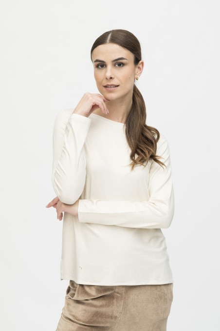Majestic FIlatures | T-shirt in Lurex con scollo a barca