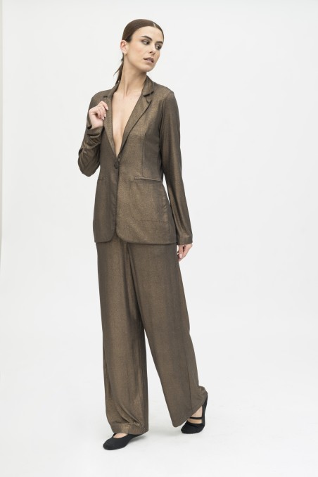 Majestic Filatures | Pantalone in lurex con fondo ampio