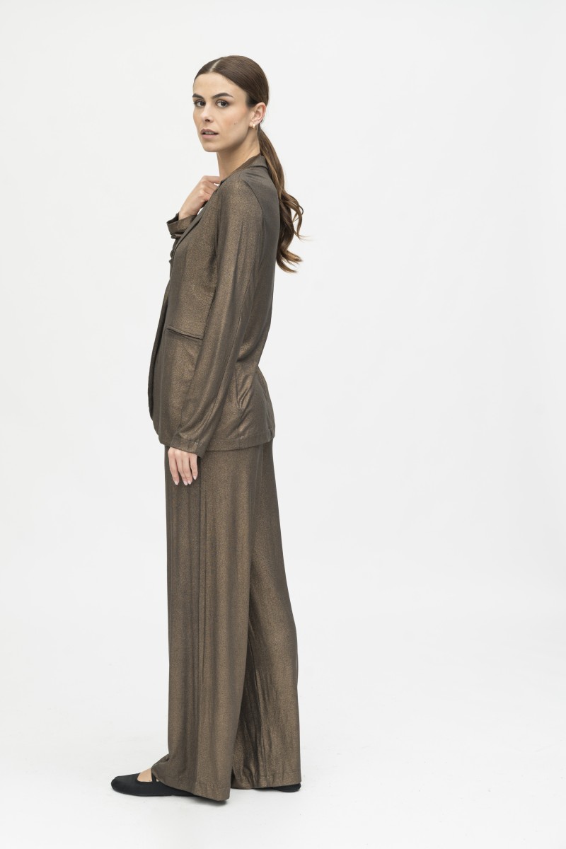Majestic Filatures | Pantalone in lurex con fondo ampio