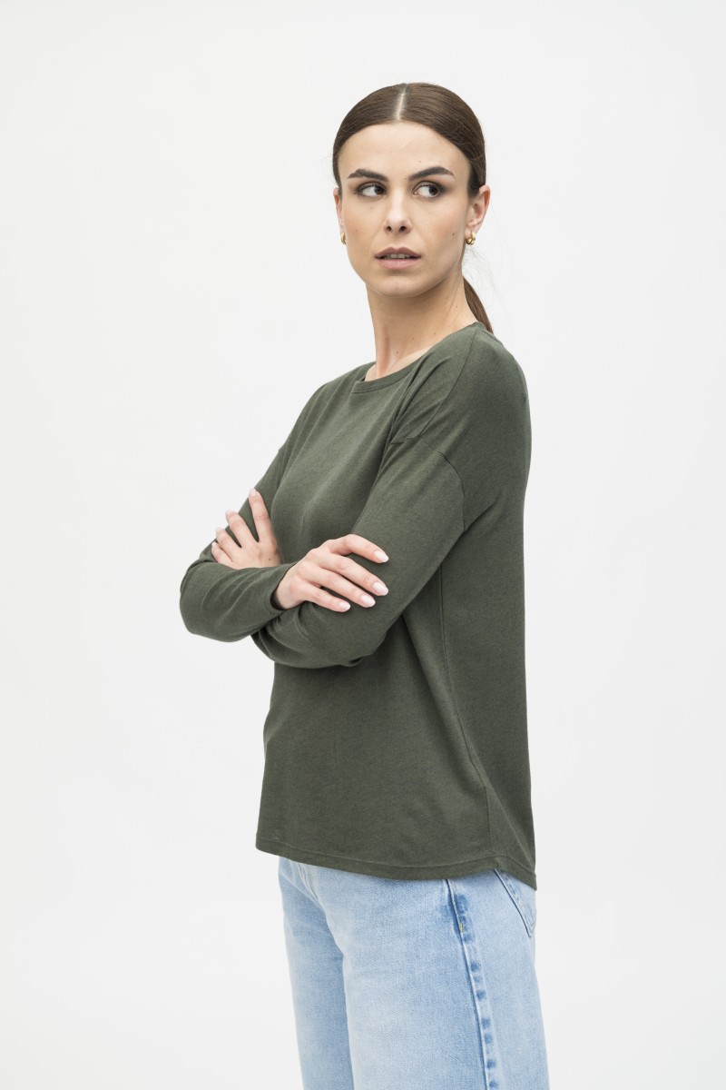 Majestic Filatures | T-shirt scollo a barca in cotone e cashmere