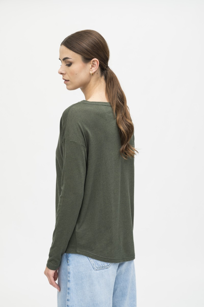 Majestic Filatures | T-shirt scollo a barca in cotone e cashmere