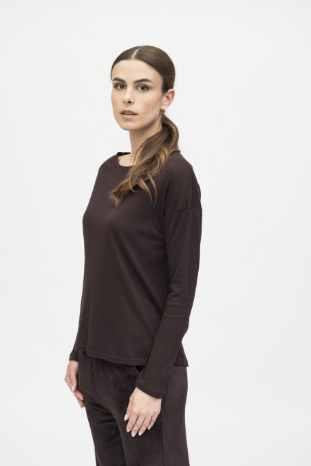 Majestic Filatures | T-shirt scollo a barca in cotone e cashmere