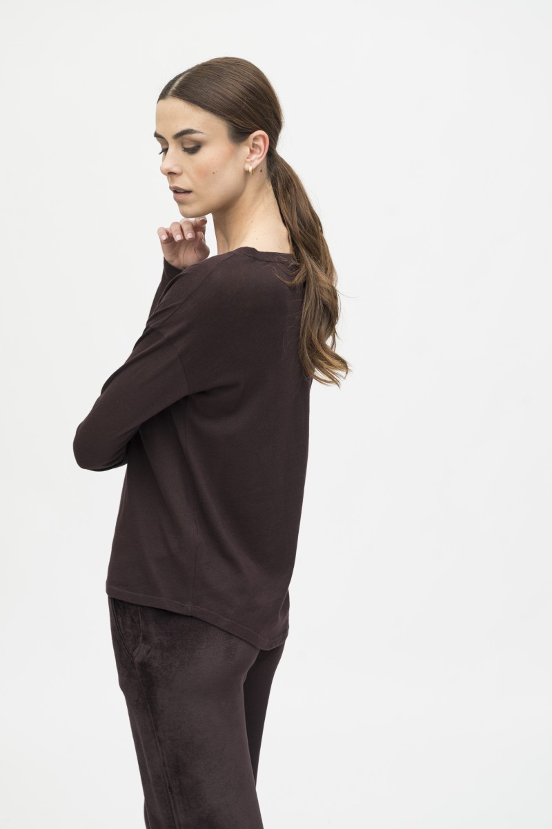 Majestic Filatures | T-shirt scollo a barca in cotone e cashmere