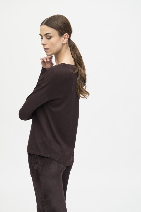 Majestic Filatures | T-shirt scollo a barca in cotone e cashmere