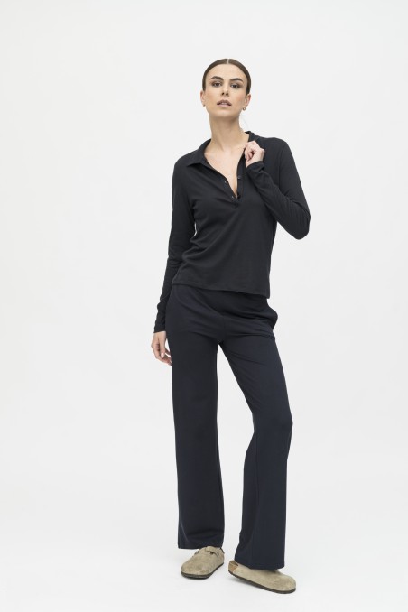 Majestic Filatures | Polo in cotone e cashmere a manica lunga