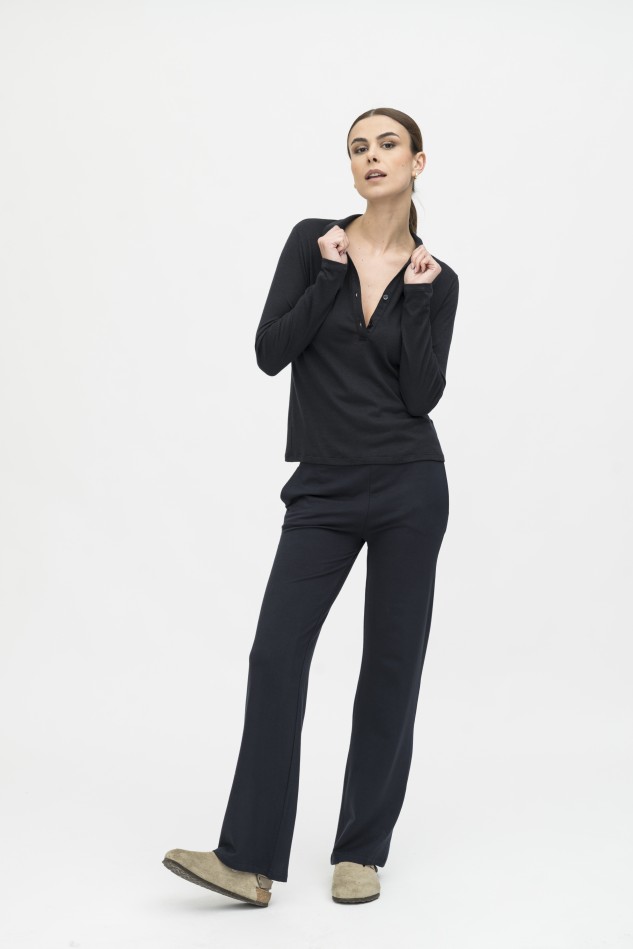 Majestic Filatures | Polo in cotone e cashmere a manica lunga 2