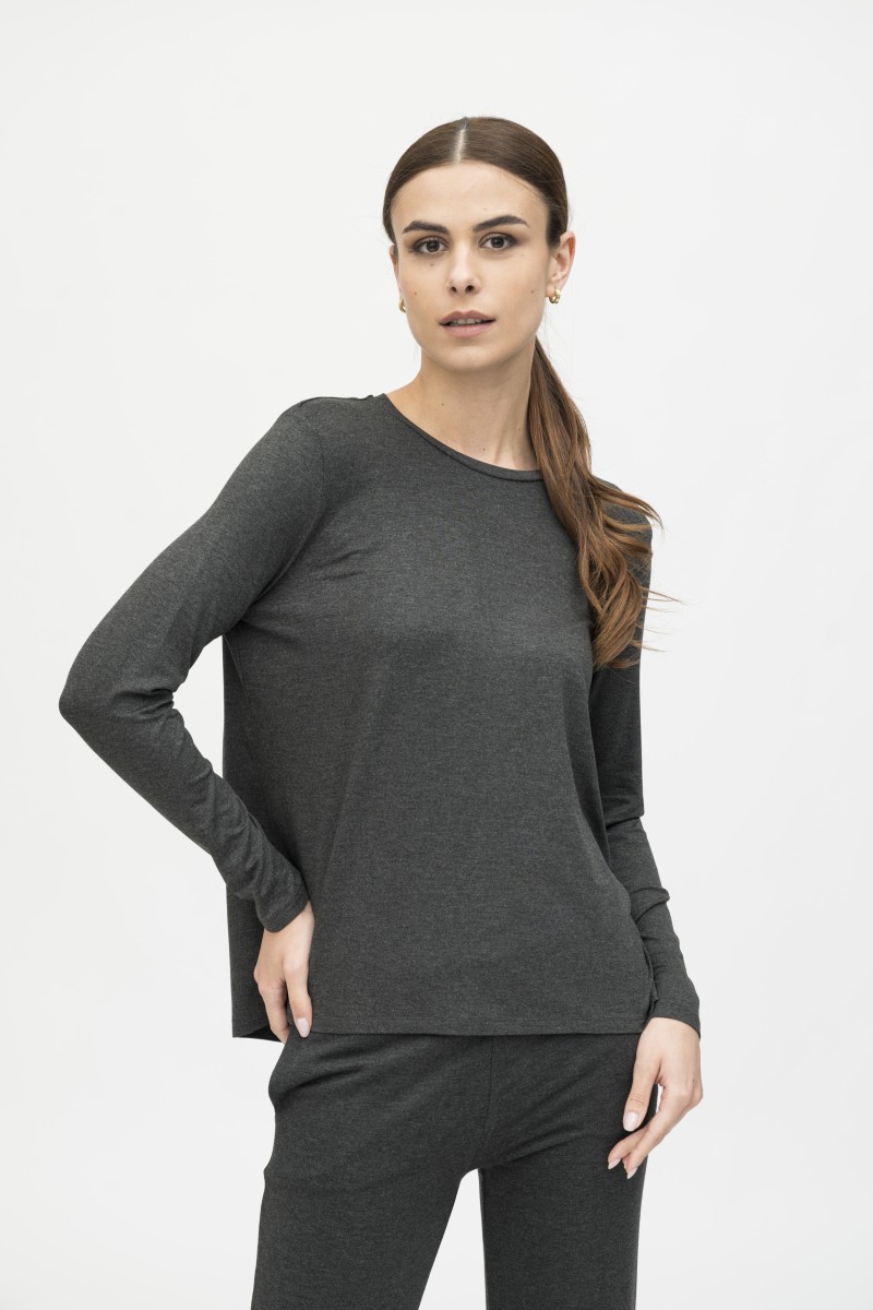 Majestic Filatures | T-shirt girocollo con pinces in viscosa
