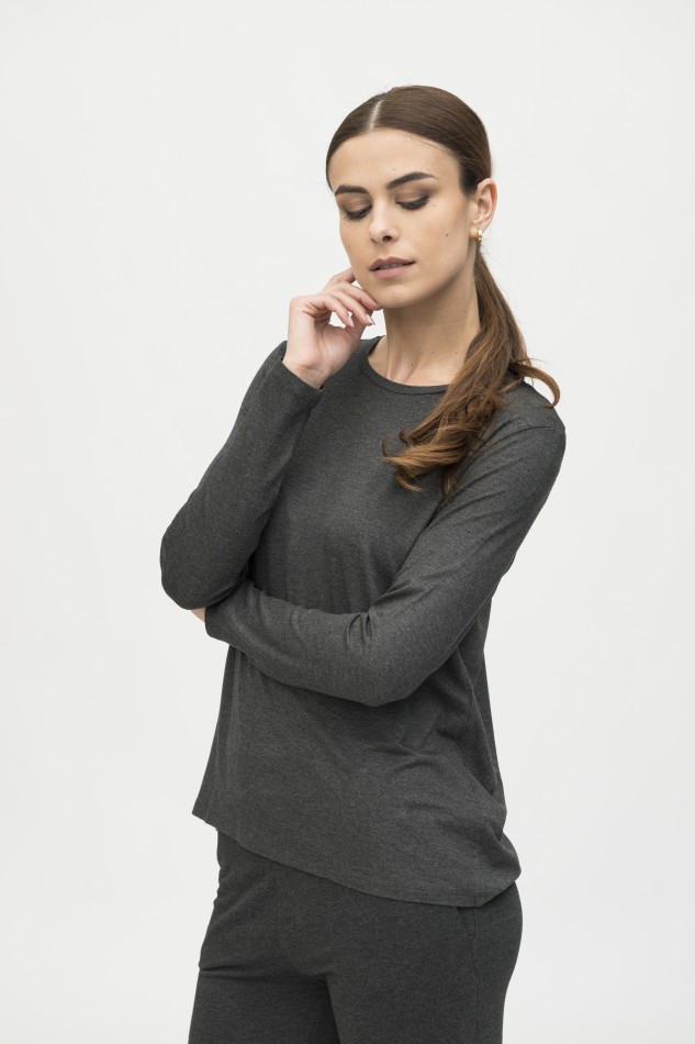 Majestic Filatures | T-shirt girocollo con pinces in viscosa 2