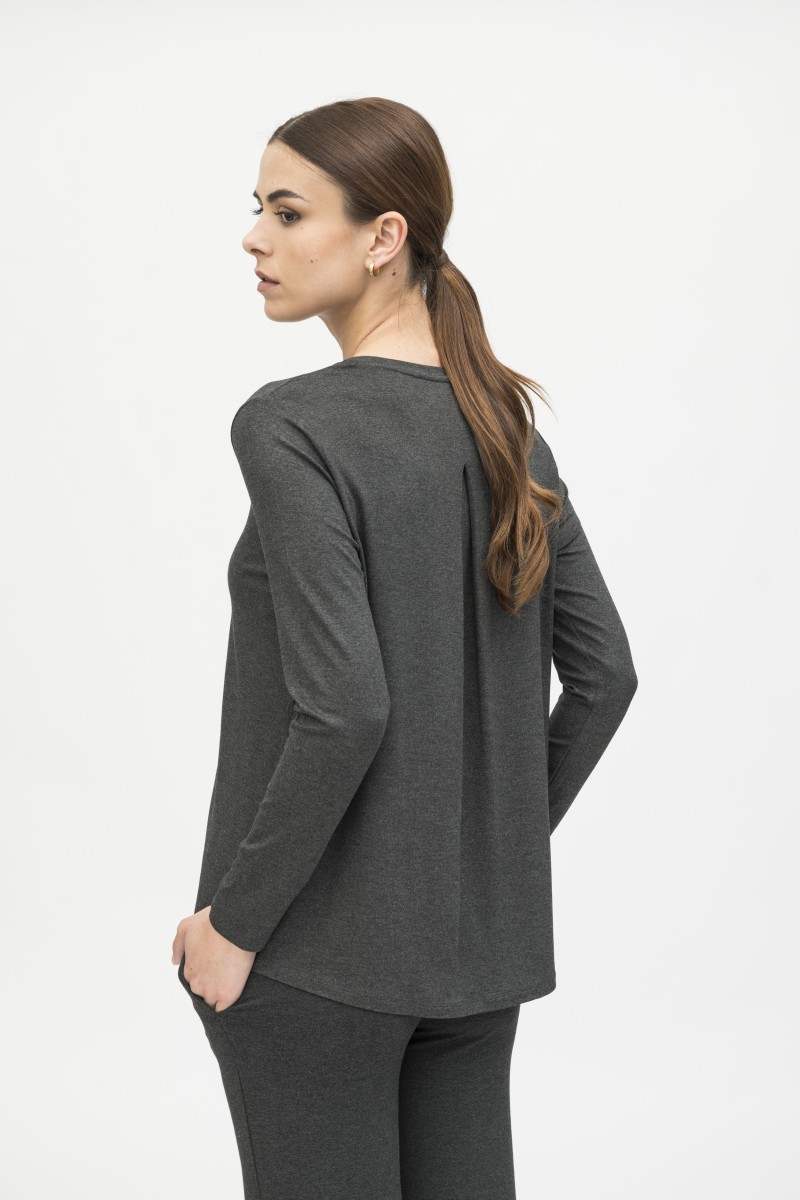 Majestic Filatures | T-shirt girocollo con pinces in viscosa
