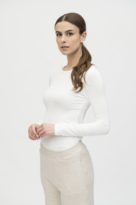 Majestic Filatures | T-shirt slim a maniche lunghe in viscosa