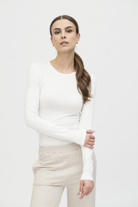 Majestic Filatures | T-shirt slim a maniche lunghe in viscosa