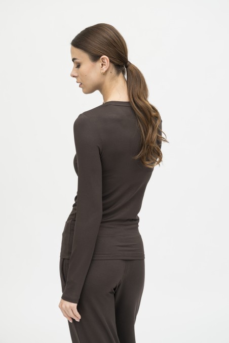 Majestic Filatures | T-shirt slim a maniche lunghe in viscosa