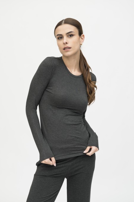 Majestic Filatures | T-shirt slim a maniche lunghe in viscosa