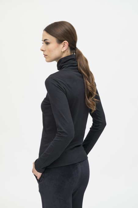 Majestic Filatures| T-shirt dolcevita slim in cotone e cashmere Essenziale