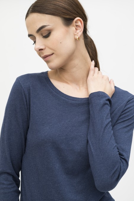 Majestic Filatures | T-shirt basica a maniche lunghe in Cotone Deluxe