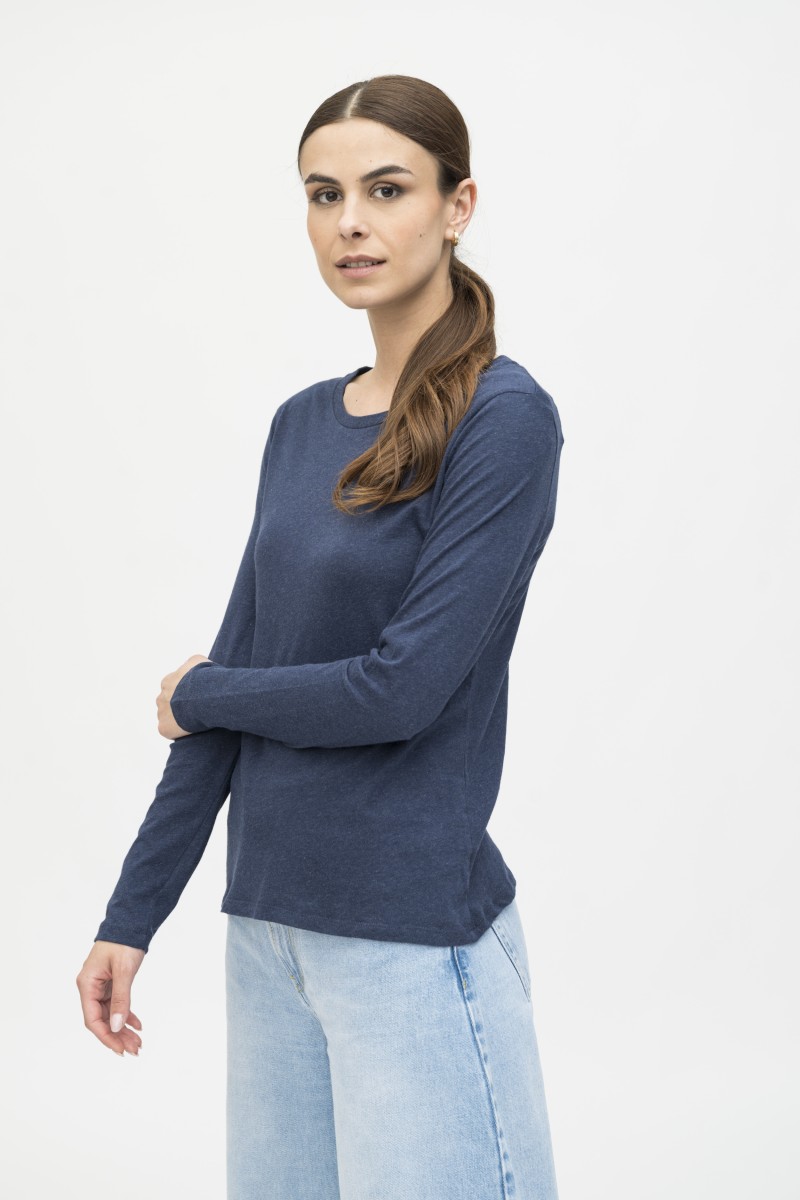 Majestic Filatures | T-shirt basica a maniche lunghe in Cotone Deluxe