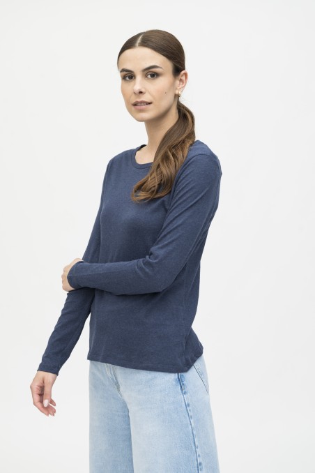 Majestic Filatures | T-shirt basica a maniche lunghe in Cotone Deluxe