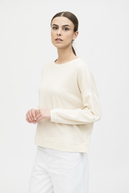 Majestic Filatures |Felpa girocollo in cotone e cashmere double