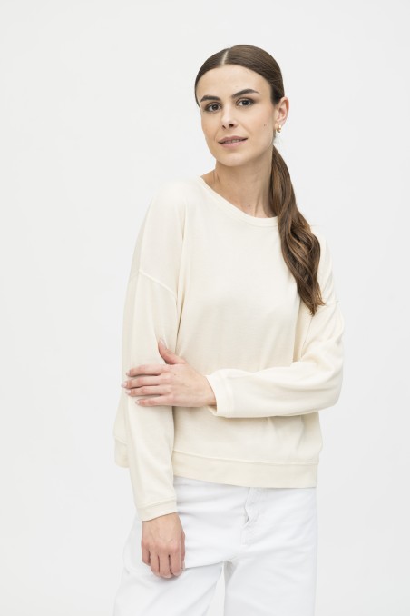 Majestic Filatures |Felpa girocollo in cotone e cashmere double