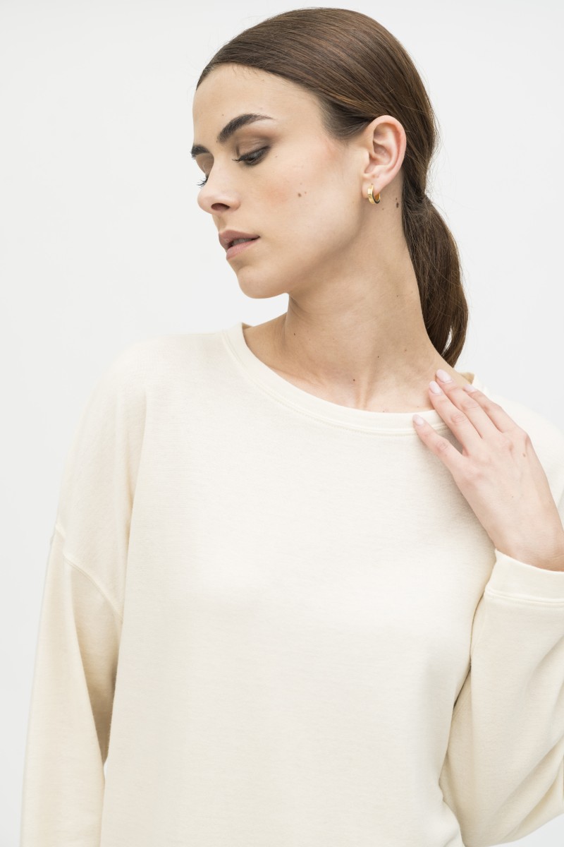 Majestic Filatures |Felpa girocollo in cotone e cashmere double