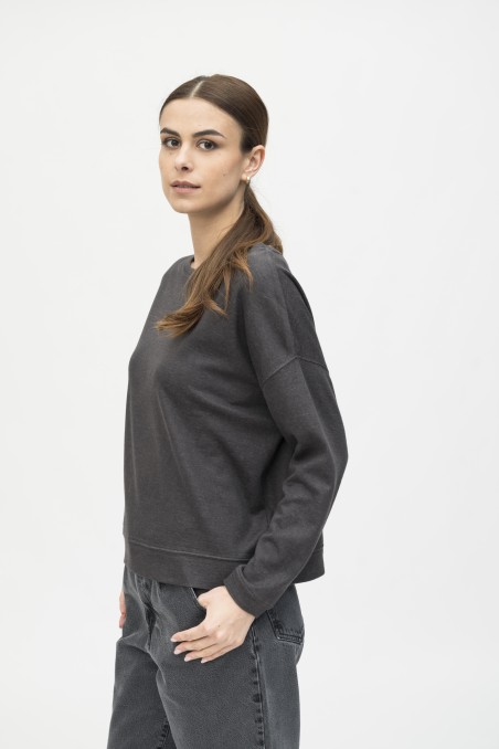 Majestic Filatures |Felpa girocollo in cotone e cashmere double