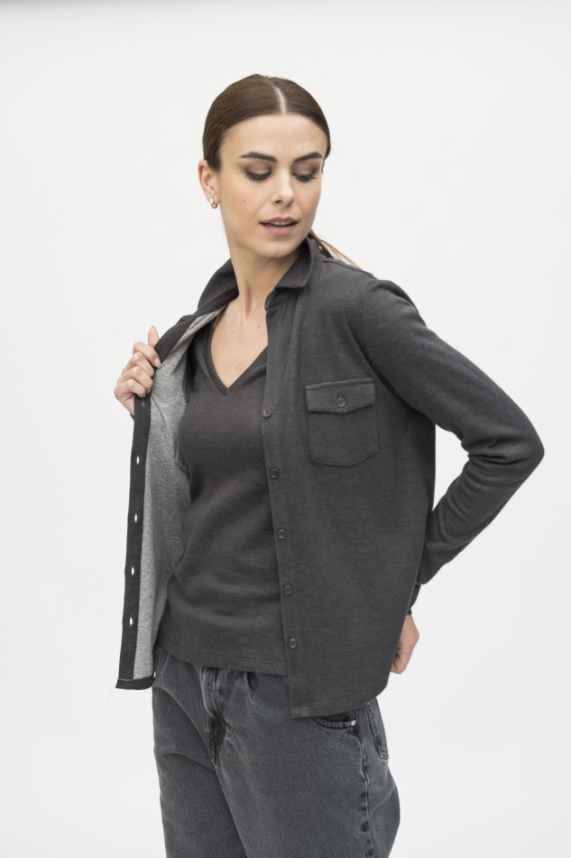 Majestic Filatures | Camicia in cotone e cashmere double
