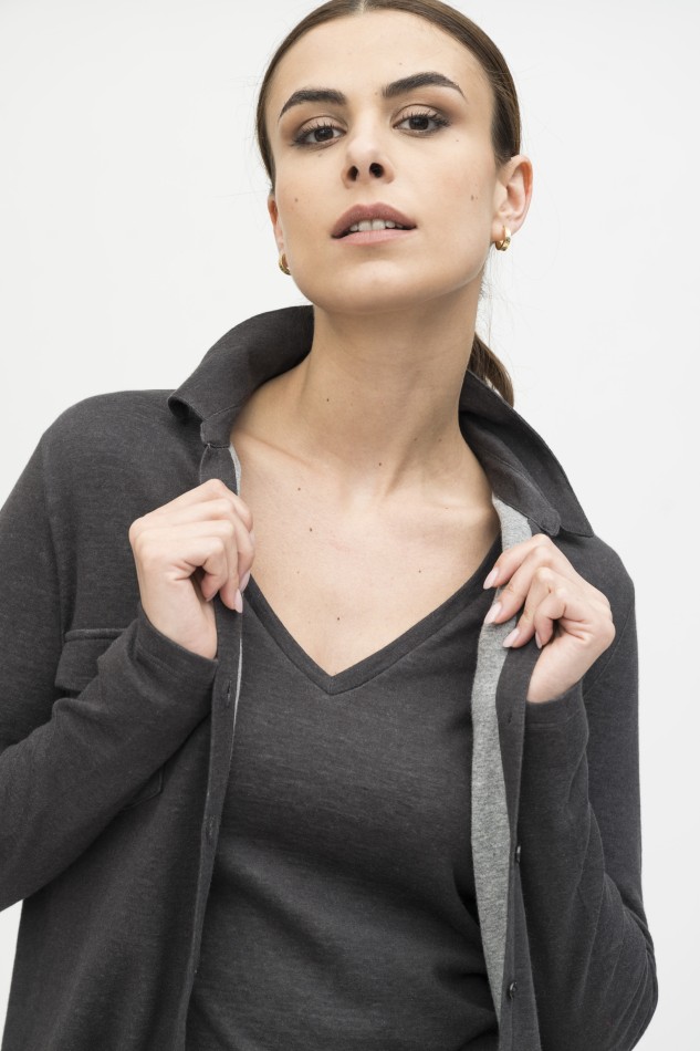 Majestic Filatures | Camicia in cotone e cashmere double 2