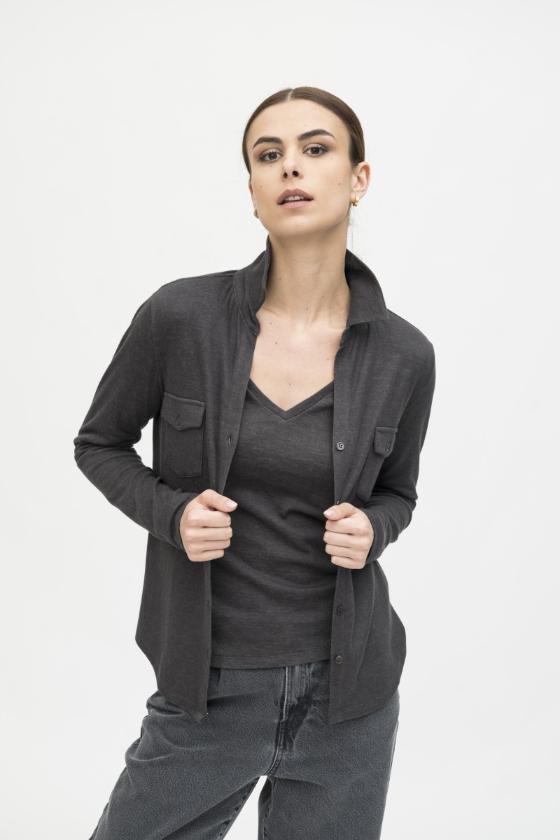 Majestic Filatures | Camicia in cotone e cashmere double