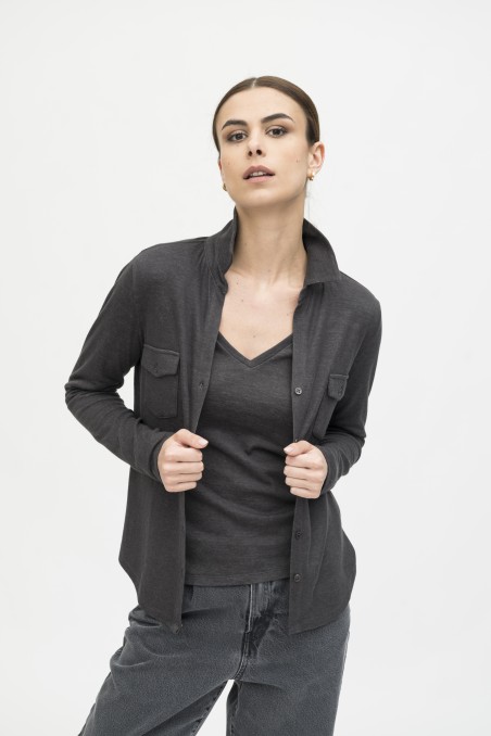 Majestic Filatures | Camicia in cotone e cashmere double