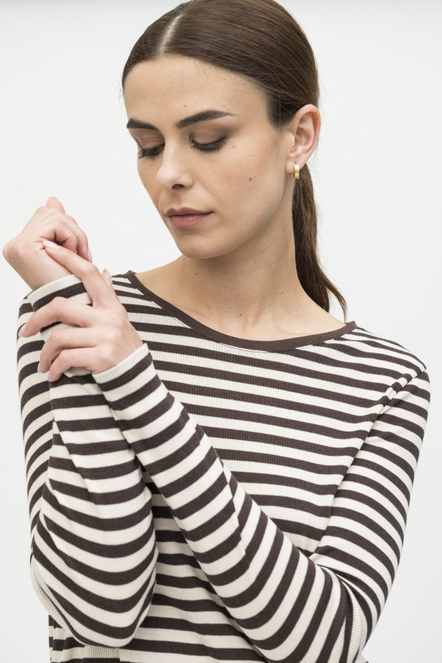 Majestic Filatures | T-shirt rigata in lyocell 2
