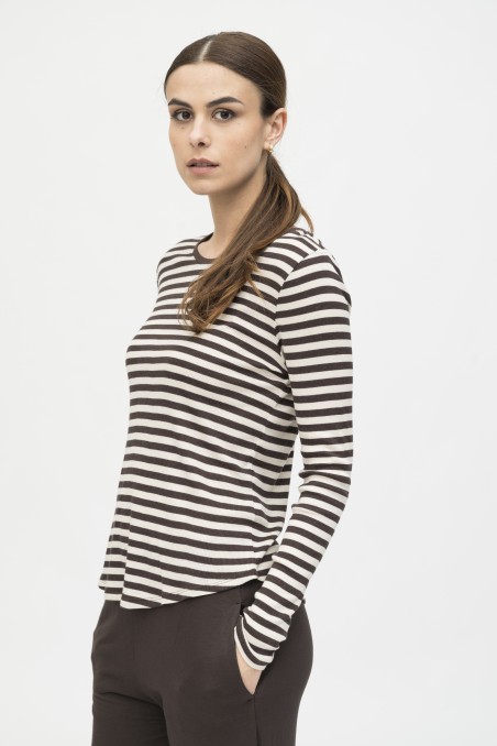 Majestic Filatures | T-shirt rigata in lyocell