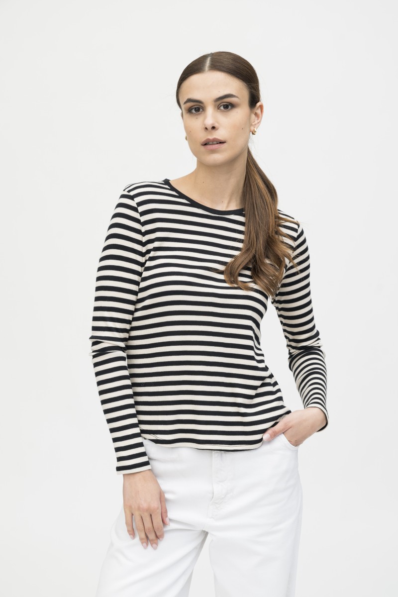 Majestic Filatures | T-shirt rigata in lyocell